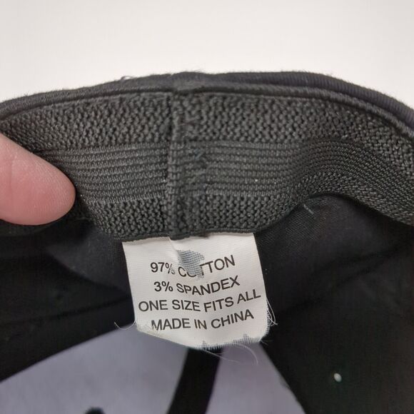 Continental Fitted Hat Black One Size Embroidered Solid Vent Holes - Picture 8 of 8